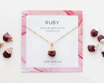 Ruby Necklace • Natural Ruby Gemstone Necklace • July Birthstone • July Birthday Gift • Gift for Her • Birthday Gift • Ruby Gemstone GM1