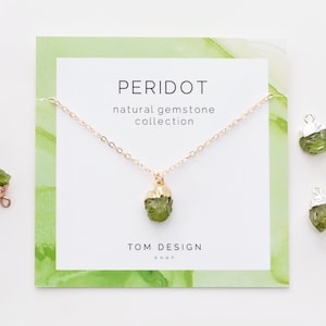 Peridot Necklace • Natural Peridot Gemstone Necklace • August Birthstone • August Birthday Gift • Gift for Her • Bridesmaid Gift • Gem GM1