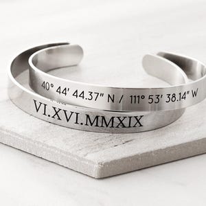 Gift for Him • Men's Cuff Bracelet • Men's Personalized Bracelet • Groom Gift • Men's Bracelet • Custom Engraved Cuff • Custom Mens, ECB image 5