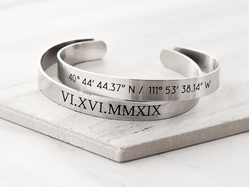 Gift for Him • Men's Cuff Bracelet • Men's Personalized Bracelet • Groom Gift • Men's Bracelet • Custom Engraved Cuff • Custom Mens, ECB image 5