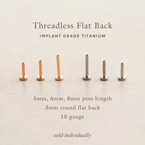 Tiny Cross Flat Back Stud Titanium Earrings, Threadless Push Pin, Dainty Cross, Minimalist, Hypoallergenic, Medical Grade, Cross Stud FEXI image 5