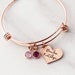 Birthstone Charm Bracelet • Birthstone Bangle • Family Birthstones • Names Bracelet • Mama Bracelet • Grandma Bracelet • Personalized 19 SLD