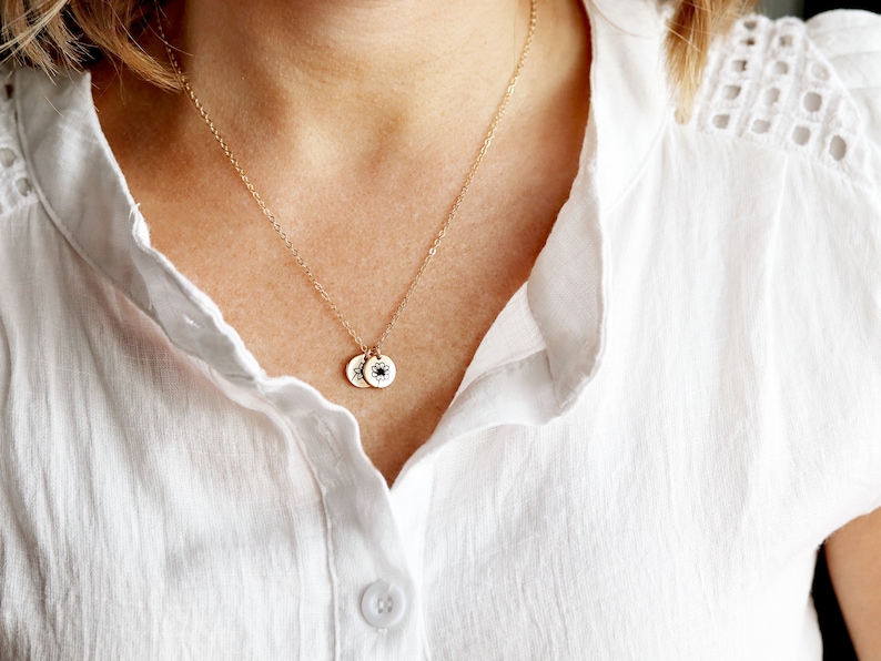 Flowers Necklace Mom Necklace Mothers Day Gift Personalized Gift Floral Necklace Christmas Gift for Mom Dainty Necklace 38 MXE