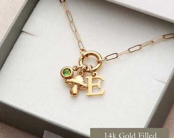 Personalized Charm Necklace - Charm Holder Interchangeable Charms, Custom Charm Necklace, Waterproof, Anti-Tarnish, Build Your Own SPLO