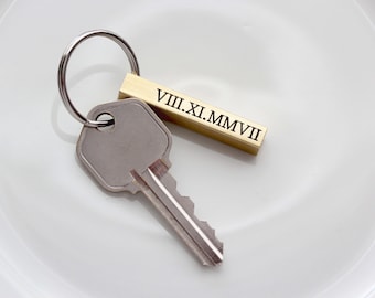 Engraved Keychain • Coordinate Keychain • Monogram Keychain • Date Keychain • Custom Keychain • Personalized Gift • Custom Gift For Him MXE2