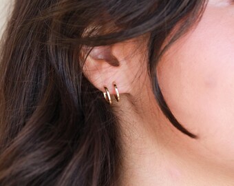 Double Hoop Earrings - Thick Earring, Cuff Earring, Hoop Earrings, Bold Earrings, Minimalist Earrings, Hypoallergenic Earrings, Classic ERG