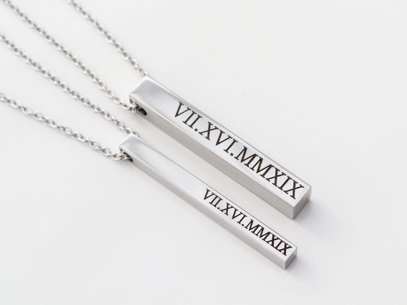Name Necklace • Mother's Day Gift • Grandmother Gift • Custom Name Necklace • Bar Necklace • 4 Sided Bar • Custom Bar • Personalized Bar 4SE image 4