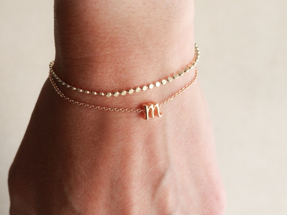 Dainty Bracelet Set - Bracelets for Women, Initial Bracelet, Dainty Gold Bracelet, Bridesmaid Bracelets, Layering, Bracelet Stack BGS1