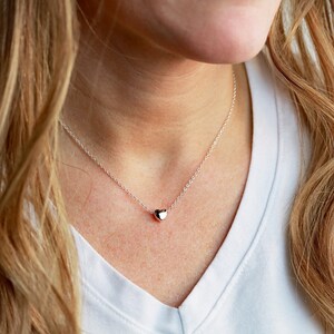 Heart Necklace Tiny Heart Charm Necklace Gift for Her Dainty Necklace Layering Necklace Heart Jewelry Minimalist Necklace CHMS image 2