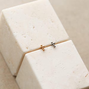 Tiny Cross Flat Back Stud Titanium Earrings, Threadless Push Pin, Dainty Cross, Minimalist, Hypoallergenic, Medical Grade, Cross Stud FEXI image 2