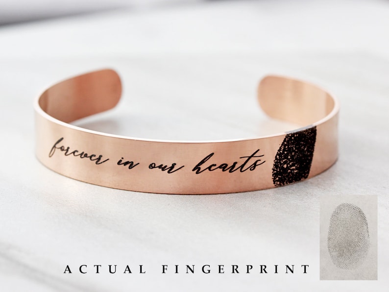 Actual Footprint Cuff Bracelet Engraved Footprint, Engraved Baby Feet, Custom Cuff Bracelet, Personalized Memorial Jewelry Medium HND image 6