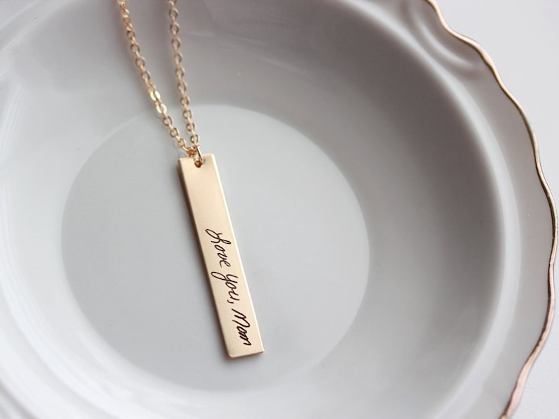 Handwriting Necklace Handwriting Jewelry Signature Etsy