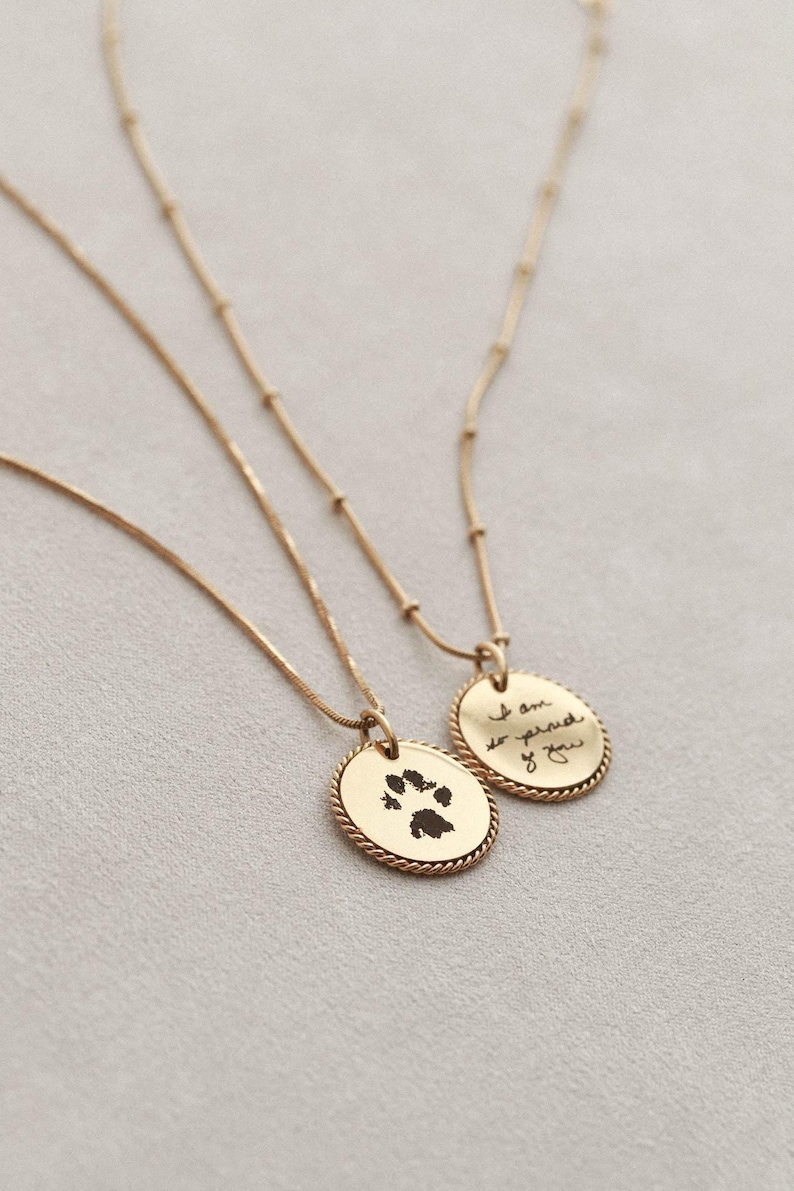 Handwriting Necklace - Actual Handwriting Jewelry Personalized Rope Necklace, Memorial Gift, Custom Signature Engraved Pendant, Rope ZUNO image 5