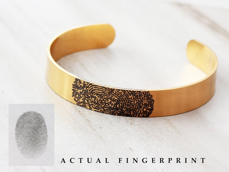 Actual Footprint Cuff Bracelet Engraved Footprint, Engraved Baby Feet, Custom Cuff Bracelet, Personalized Memorial Jewelry Medium HND image 4