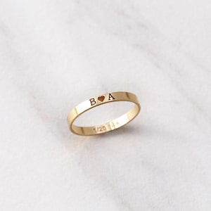 Custom Name Ring - 14k Gold Filled Engraved Band, Personalized Stacking Ring, Minimalist Gold Ring Band, Gift for Her, Custom Ring, RNG