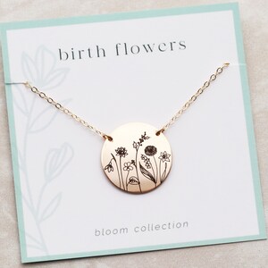 Birth Flower Bouquet Flower Necklace Floral Birth Necklace Mother's Day Gift Gift for Mom Birth Flowers Grandma Gift Mom BFL image 2