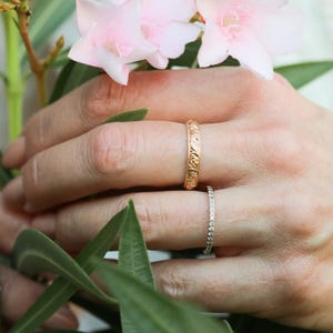 Floral Ring - 14k Gold Filled, Vintage Inspired Gold Ring, Dainty Floral Band, Ornate Gold Filled Ring, Stacking Ring, Carved Floral RNG image 5