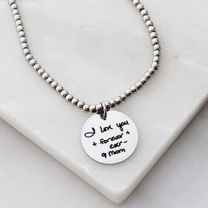 Handwriting Bracelet • Memorial Bracelet • Actual Handwriting • Remembrance Gift • Grieving Gift • Actual Signature • Engraved Bracelet HND image 3