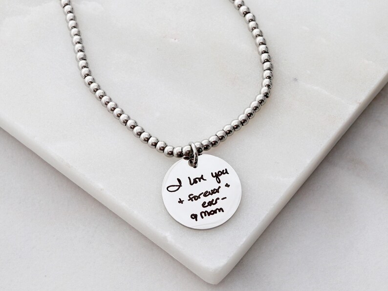 Handwriting Bracelet • Memorial Bracelet • Actual Handwriting • Remembrance Gift • Grieving Gift • Actual Signature • Engraved Bracelet HND image 3