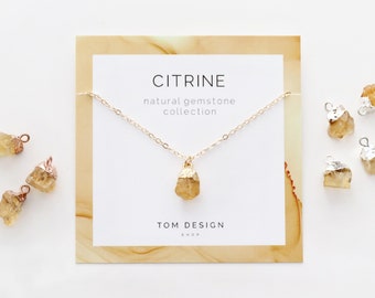 Citrine Necklace • Natural Citrine Gemstone Necklace • November Birthstone • November Birthday Gift • Gift for Her • Citrine Gift GEM