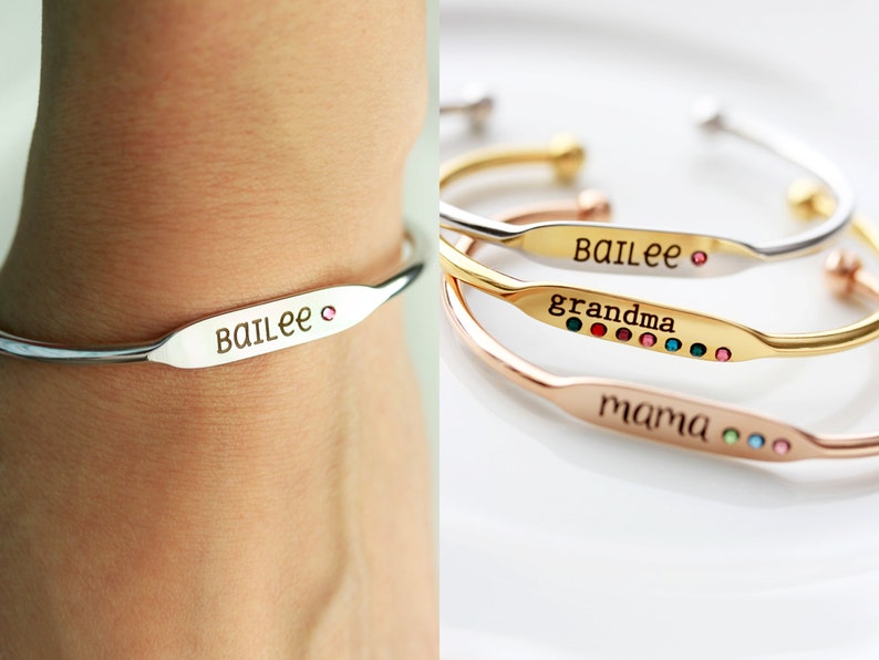 Name Bracelet / Birthstone Bracelet / Grandma Bracelet / Etsy