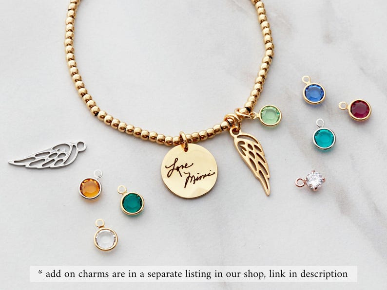Handwriting Bracelet • Memorial Bracelet • Actual Handwriting • Remembrance Gift • Grieving Gift • Actual Signature • Engraved Bracelet HND image 8