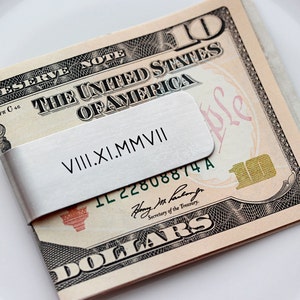 Engraved Money Clip - Gift for Him, Custom Engraved Money Clip, Personalized Gift for Men, Groomsmen Gifts, Valentine&#39;s Gift Money Clip MNG