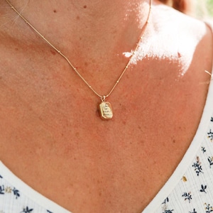 Collar con colgante de escritura a mano - Joyería con escritura a mano real, colgante de oro personalizado, collar con firma personalizada, regalo conmemorativo, octogonal ZUNO imagen 13