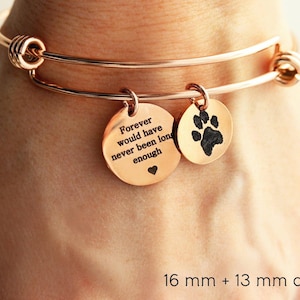 Paw Print Bracelet • Pet Memorial • Paw Print Jewelry • Engraved Paw Print • Dog Mom Bracelet • Cat Paw Print • Custom Bracelet • Paw HND