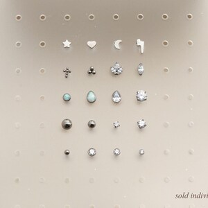 Tiny Cross Flat Back Stud Titanium Earrings, Threadless Push Pin, Dainty Cross, Minimalist, Hypoallergenic, Medical Grade, Cross Stud FEXI image 8