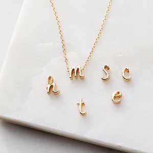 Initial Necklace Letter Necklace Collier Femme Personalized Jewelry Script Initial Wedding Gift Bridesmaid Necklace CURSIVE CHMS image 7