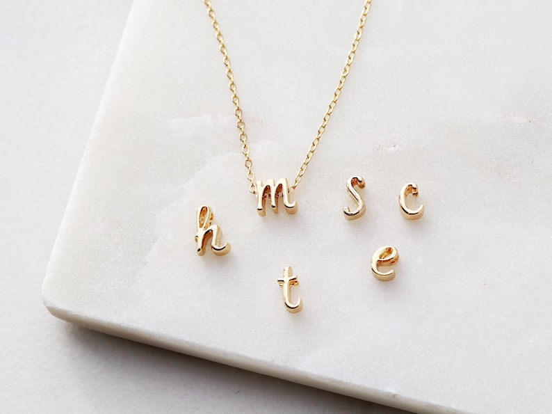 Initial Necklace Letter Necklace Collier Femme Personalized Jewelry Script Initial Wedding Gift Bridesmaid Necklace CURSIVE CHMS image 7