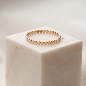 Dot Ring - 14k Gold Filled Stacking Ring, Beaded Ring Band, Minimalist Everyday Jewelry, Simple Gift for Her, Silver Promise Ring Band RNG