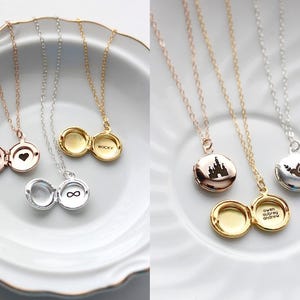 Children's Locket • Personalized Locket • Engraved Locket • Childs Locket • Photo Locket • Locket Necklace • Gift for Kids • MINI MXE1 afbeelding 2