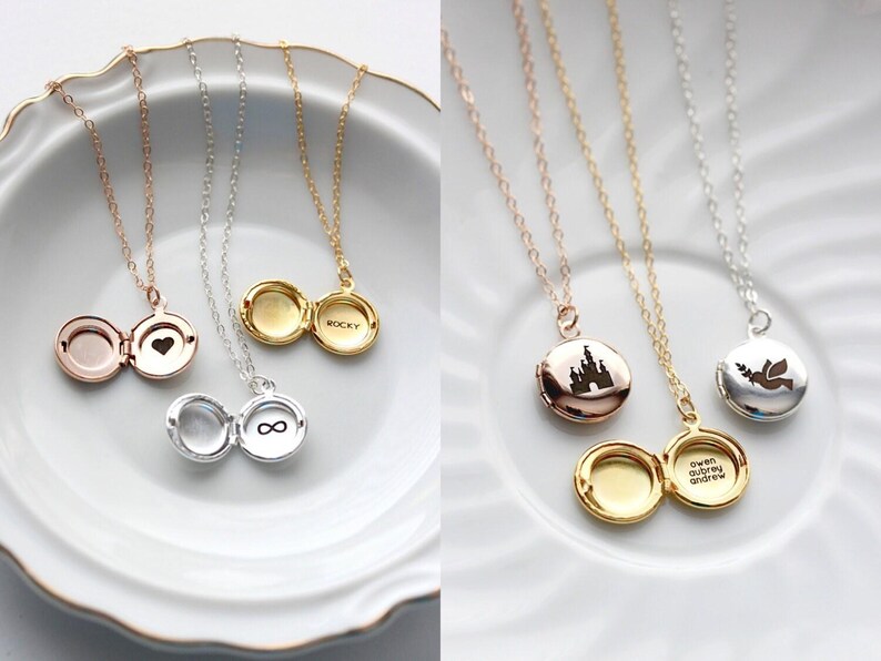 Children's Locket • Personalized Locket • Engraved Locket • Childs Locket • Photo Locket • Locket Necklace • Gift for Kids • MINI MXE1 afbeelding 2
