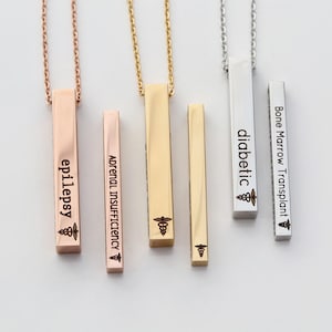 Medical ID Necklace • Medical ID • Medical Alert • Alert Necklace • Allergy Necklace • Diabetic Necklace • Prescription Necklace Medical 4SE image 3