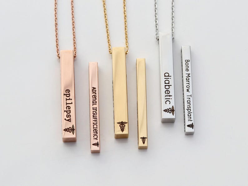 Medical ID Necklace • Medical ID • Medical Alert • Alert Necklace • Allergy Necklace • Diabetic Necklace • Prescription Necklace Medical 4SE image 3