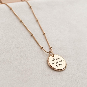 Handwriting Necklace - Actual Handwriting Jewelry Personalized Rope Necklace, Memorial Gift, Custom Signature Engraved Pendant, Rope ZUNO image 12