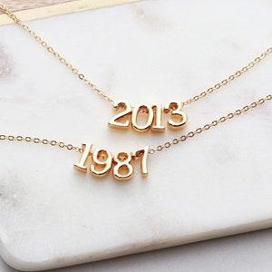 Birth Year Necklace • Year Necklace • Date Necklace • Birthday Gift • Graduation Gift • Graduation Necklace • Anniversary Personalized CHMS