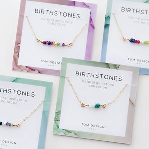 Birthstone Bar Necklace • Birthstone Necklace • Gemstone Bar Necklace • Birthstone Jewelry • Birthstone Bar • Personalized Gifts for Mom GM1