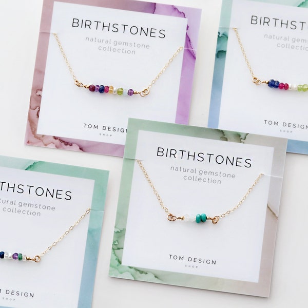Birthstone Bar Necklace • Birthstone Necklace • Gemstone Bar Necklace • Birthstone Jewelry • Birthstone Bar • Personalized Gifts for Mom GEM