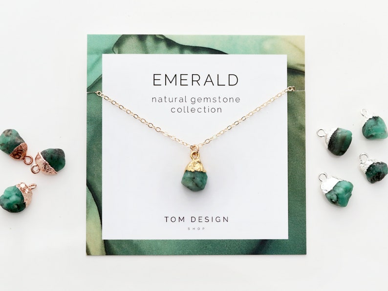 Emerald Necklace • Natural Emerald Gemstone Necklace • May Birthstone • May Birthday Gift • Gift for Her • May Birthday Gift • Gemstone GEM 