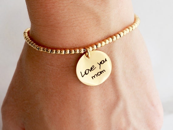 Handwriting Bracelet • Memorial Bracelet • Actual Handwriting • Remembrance Gift • Grieving Gift • Actual Signature • Engraved Bracelet HND