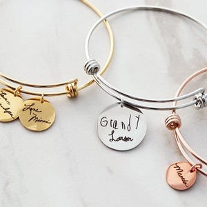 Pulsera con escritura a mano • Pulsera con firma • Escritura a mano real • Pulsera rígida con escritura a mano • Regalo conmemorativo • ZUNO personalizado imagen 3