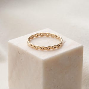 Braid Ring - 14k Gold Filled Dainty Ring, Twisted Stacking Band, Minimalist Everyday Jewelry, Gift for Her, Silver Ring Band, Gold Ring RNG