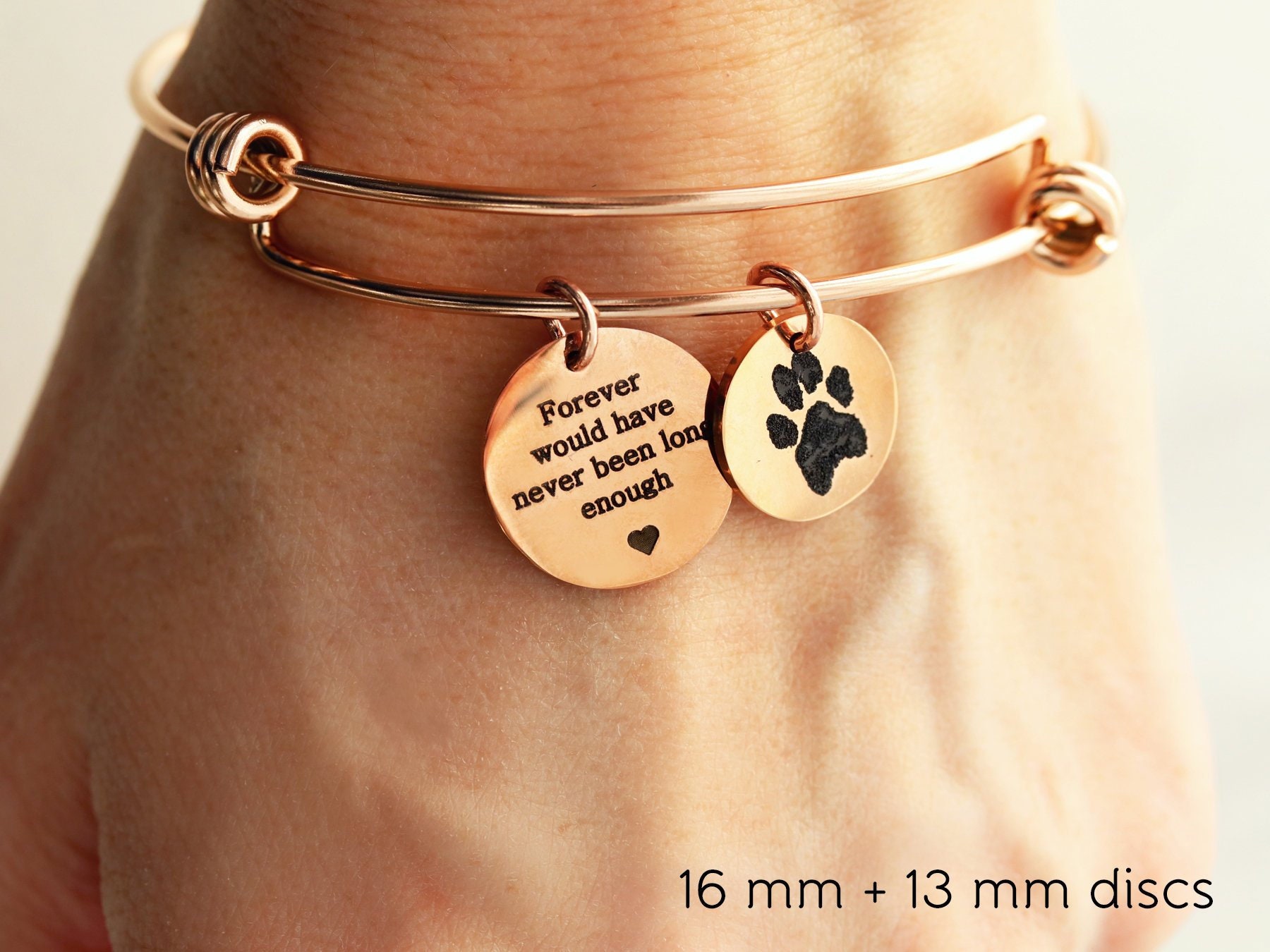 Paw Print Bracelet Pet Memorial Paw Print Jewelry Engraved Paw