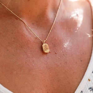 Collar con colgante de escritura a mano - Joyería con escritura a mano real, colgante de oro personalizado, collar con firma personalizada, regalo conmemorativo, octogonal ZUNO imagen 6
