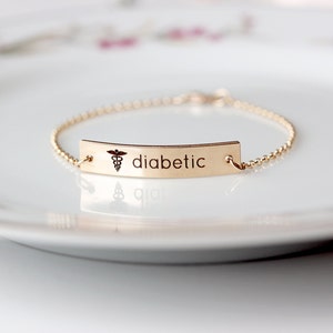 Medical ID Bracelet Medical ID Medical Alert Alert Bracelet Allergy Bracelet Diabetic Bracelet Prescription Bracelet Dainty MXE2 image 1