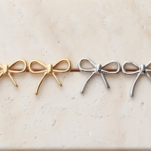 Bow Earrings, Bow Stud Earrings, Trendy Earrings, Hypoallergenic, Waterproof, Ribbon Earrings, Post Earrings, Gift for Her Christmas LUMA image 10