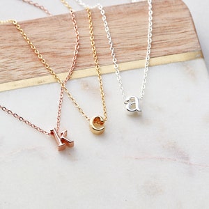 Initial Necklace Children's Gold Initial Necklace Kids Initial Necklace Gift for Kids, Name Necklace, Flower Girl Gift LOWERCASE CHMS image 2